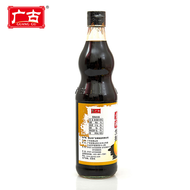 500ml Glass Bottle Packing Golden Label Light Soy Sauce