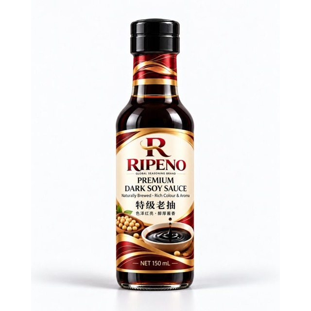 RIPENO Premium Dark Soy Sauce 150 mL — Classic Bottle